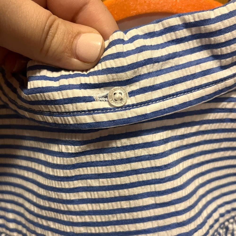 Lands' End Blue and White Casual Button Down Shirt - Picture 3 of 3